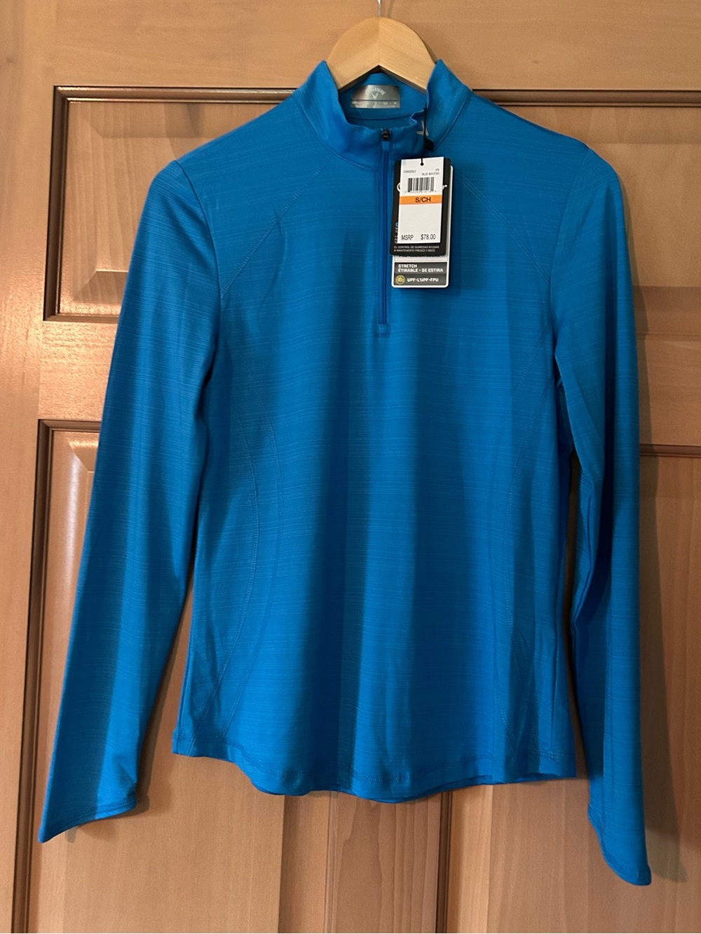 NWT Callaway Golf Women's 1/4 Zip Pullover Small Blue Sea Star MSRP $78